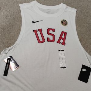 Nike White USA Sleeveless Tank Top